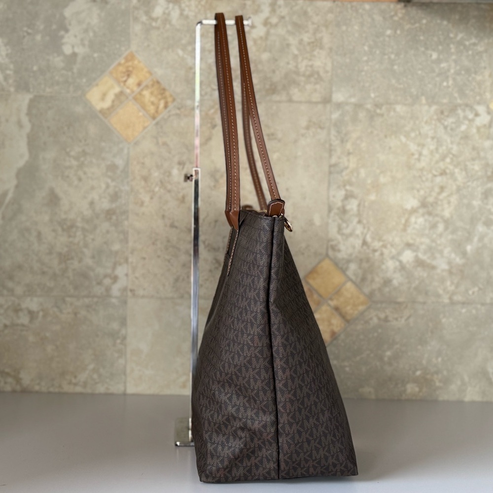Michael Kors Travel XL Top Zip Tote Shoulder Bag MK Brown Tangerine - Picture 6 of 16